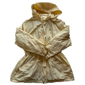 Vintage Cherokee Women's‎ 1X Yellow Hooded Utility Jacket Windbreaker Mesh Lined